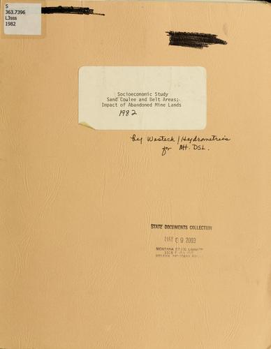 Socioeconomic study, Sand Coulee and Belt areas