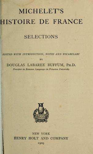 Michelet's Histoire de France