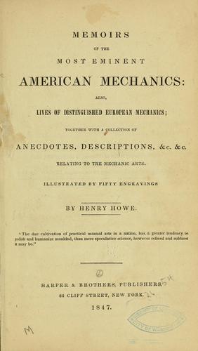Memoirs of the most eminent American mechanics