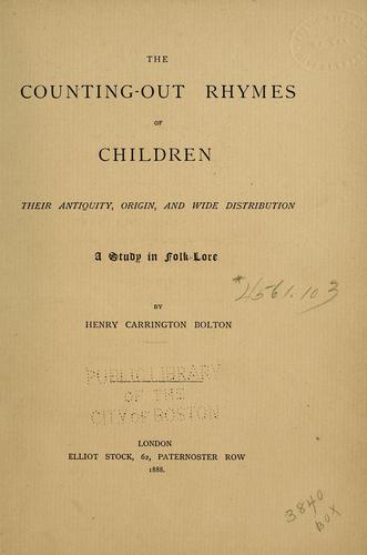 The counting-out rhymes of children