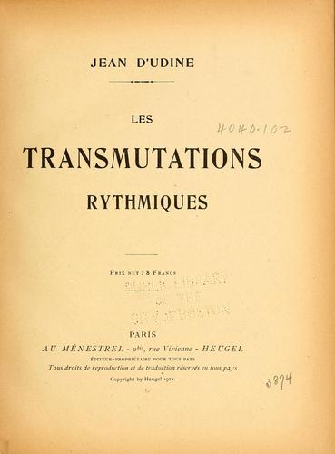 Les transmutations rythmiques ...