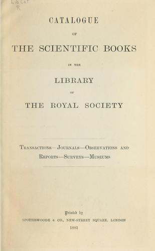 Catalogue of the scientific books in the Library of the Royal Society of New South Wales