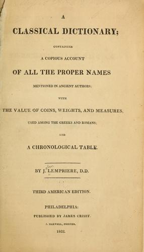 A classical dictionary