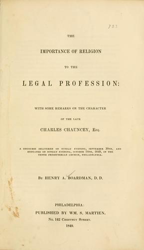 The importance of religion to the legal profession