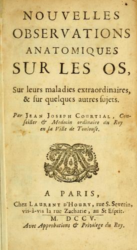 Nouvelles observations anatomiques sur les os