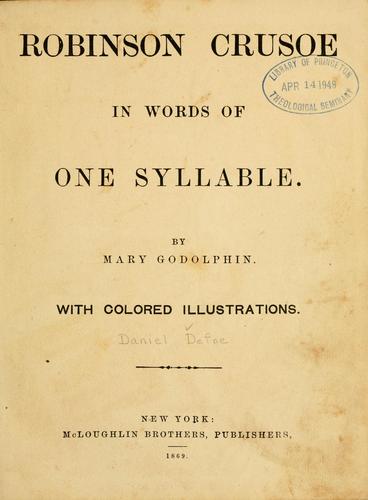 Robinson Crusoe in words of one syllable