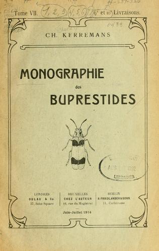 Monographie des Buprestides