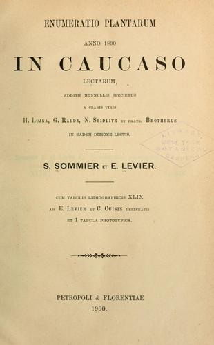 Enumeratio plantarum anno 1890 in Caucaso lectarum