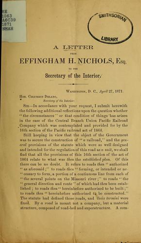 A letter to the Secretary of the Interior