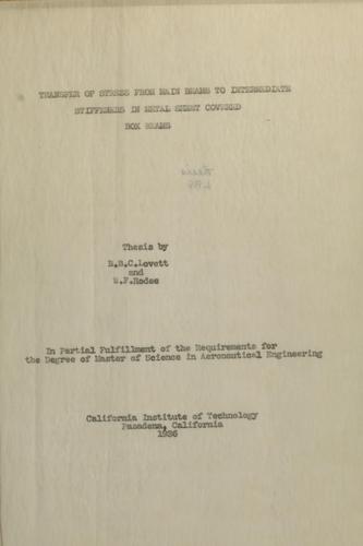 Transfer of stress from main beams to intermediate stiffeners in metal sheet covered box beams