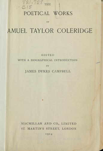 The poetical works of Samuel Taylor Coleridge