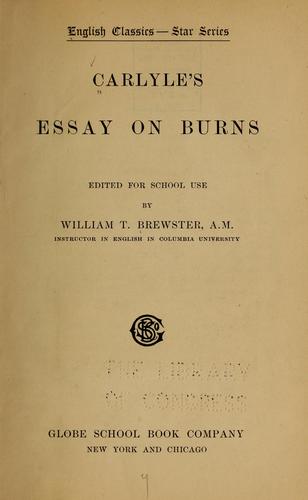Carlyle's Essay on Burns