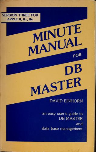 Minute manual for DB Master