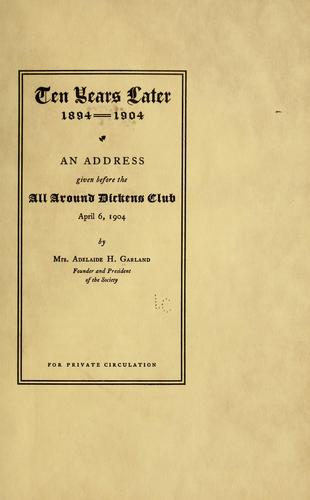 Ten years later. 1894-1904