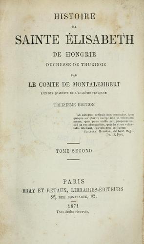 Histoire de sainte Élisabeth de Hongrie, duchesse de Thuringe