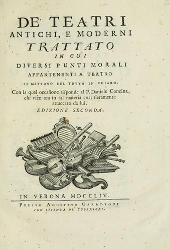 De' teatri antichi, e moderni
