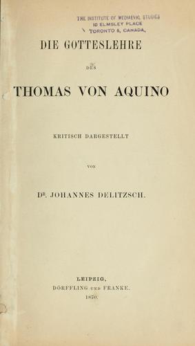 Die Gotteslehre des Thomas von Aquino