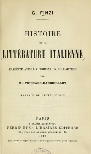 Histoire de la littérature italienne