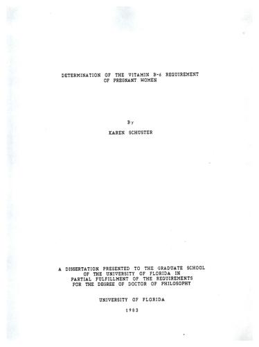 Determination of the vitamin B-6 requirement of pregnant women