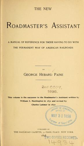 The new roadmasters' assistant ...