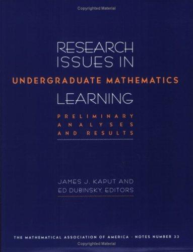 Research issues in undergraduate mathematics learning