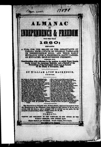 An Almanac of independence & freedom for the year 1860