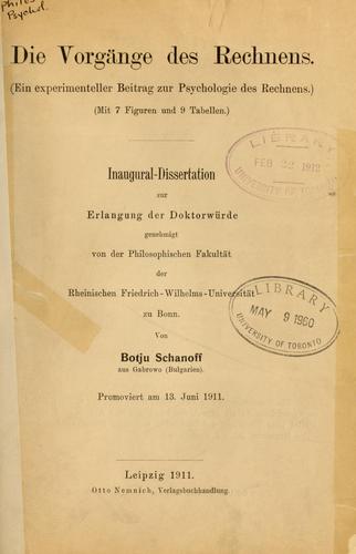 Die Vorgänge des Rechnens