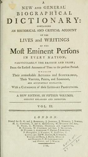 A new and general biographical dictionary