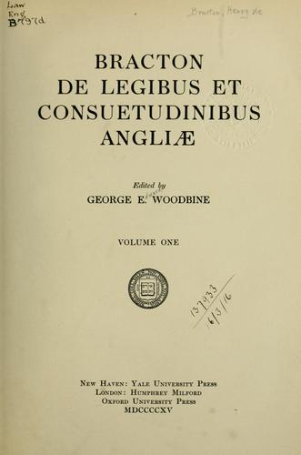 De legibus et consuetudinibus Angliæ