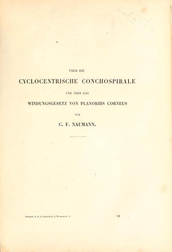 Über die cyclocentrische Conchospirale und über das Windungsgesetz von Planorbis corncus