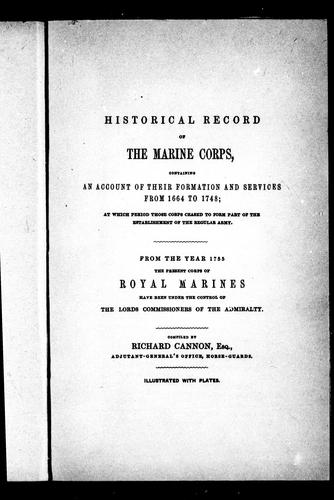 Historical record of the Marine Corps