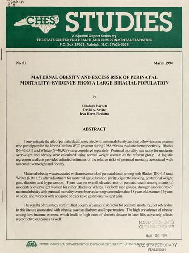 Maternal obesity and excess risk of perinatal mortality