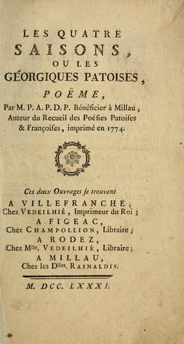 Les quatre saisons; ou, Les géorgiques patoises
