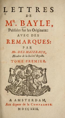 Lettres de Mr. Bayle