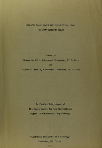 Repeated loads above the proportional limit on 24ST aluminum allow