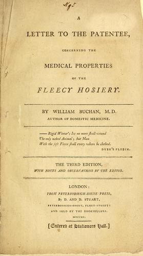 A letter to the patentee concerning the medical properties of the fleecy hosiery