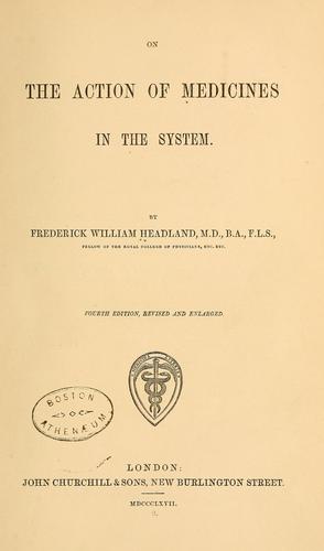 On the action of medicines in the system