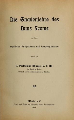 Die Gnadenlehre des Duns Scotus
