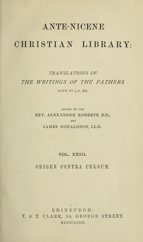 The writings of Origen