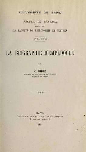 La biographie d'Empédocle