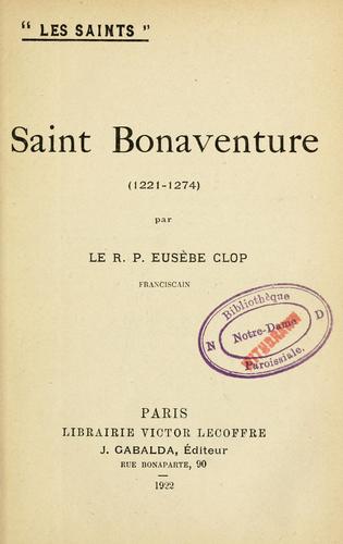 Saint Bonaventure (1221-1274)