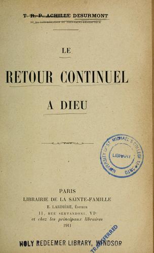 Le retour continuel a Dieu