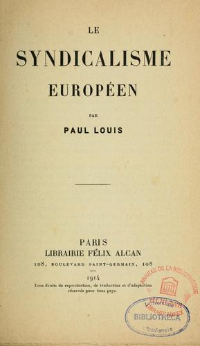 Le syndicalisme européen