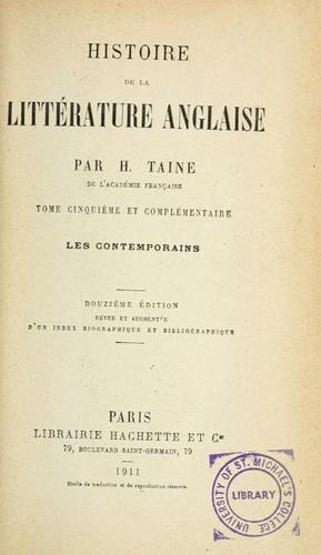 Histoire de la littérature anglaise