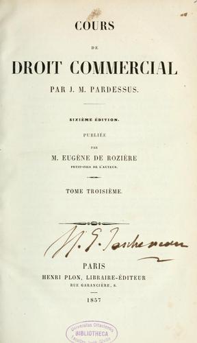 Cours de droit commercial