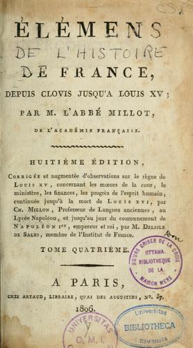 Élémens de l'histoire de France depuis Clovis jusqu'à Louis XV