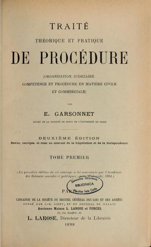 Traité théorique et pratique de procédure