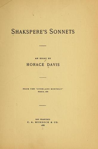 Shakspere's sonnets