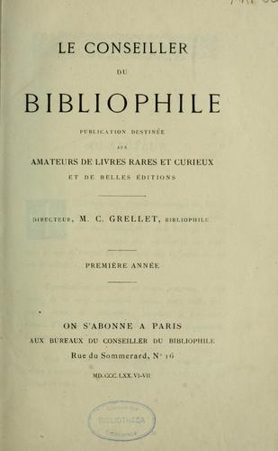 Le Conseiller du bibliophile