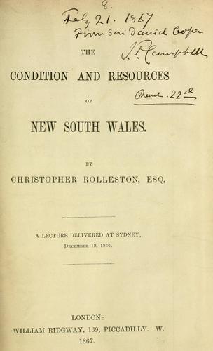 The condition and resources of New South Wales